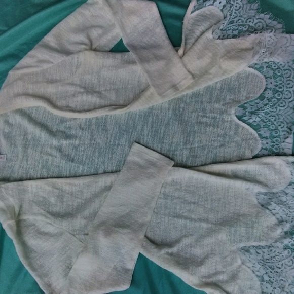 Ivory Knit and Lace Cardigan Sweater LAST ONE! - Picture 8 of 8